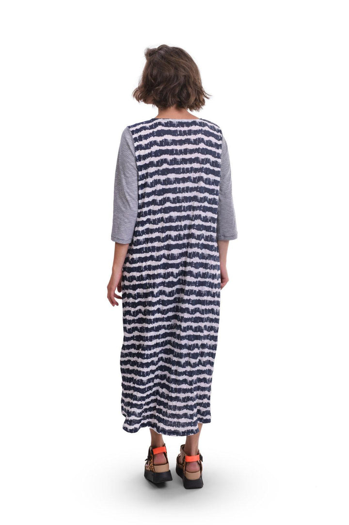 Duet Crinkle Maxi Dress, Navy - Alembika Designer Women's Clothing