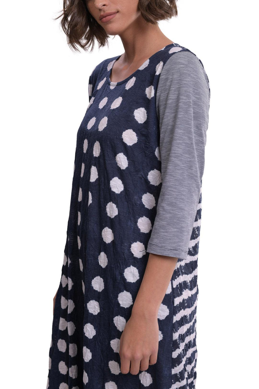Duet Crinkle Maxi Dress, Navy - Alembika Designer Women's Clothing