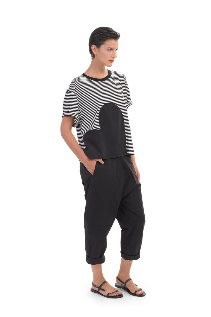 URBAN Heart Appliqué Stripe Tee