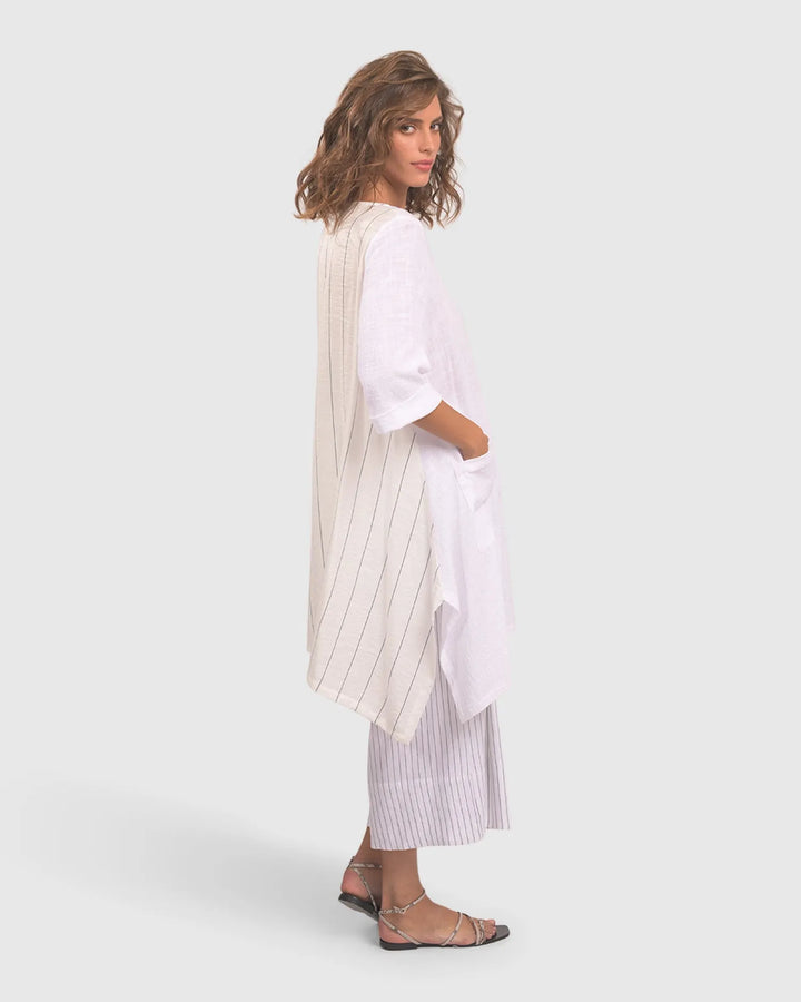 Linea Palazzo Crop Pants, White
