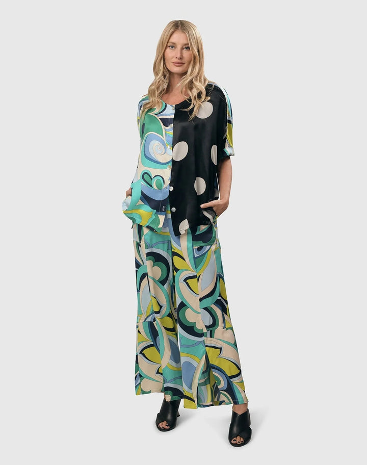 Lagoon Slit-Front Pants, Multi