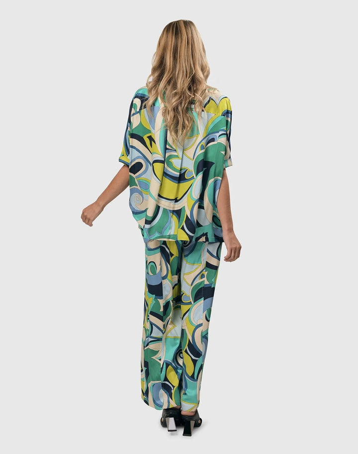 Lagoon Slit-Front Pants, Multi