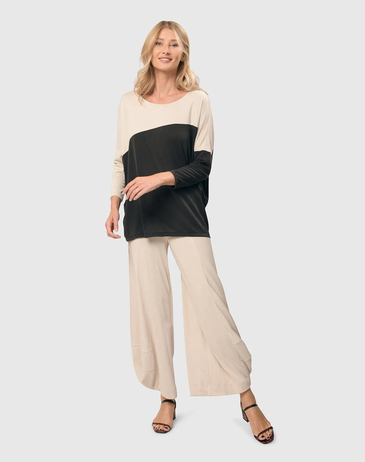 Essential Go-To Cupro Punto Pants, Ivory