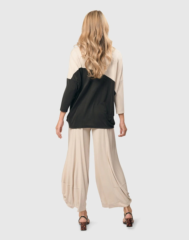 Essential Go-To Cupro Punto Pants, Ivory
