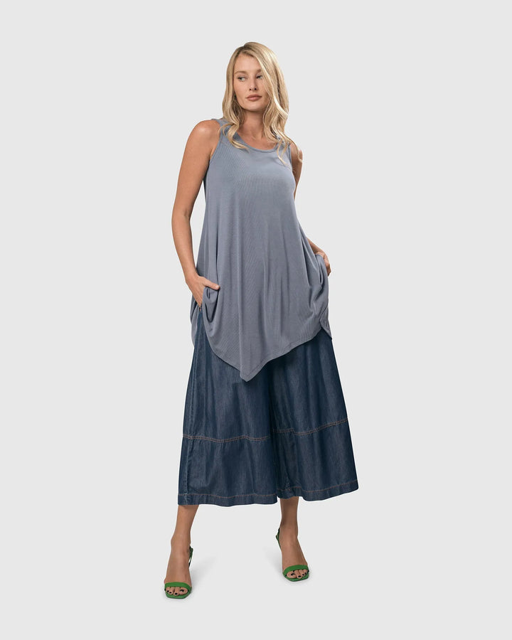 Rancho Chambray Gauchos, Denim Blue