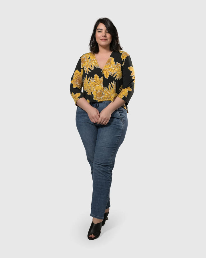 Kona Crop Cardigan Jacket, Gold