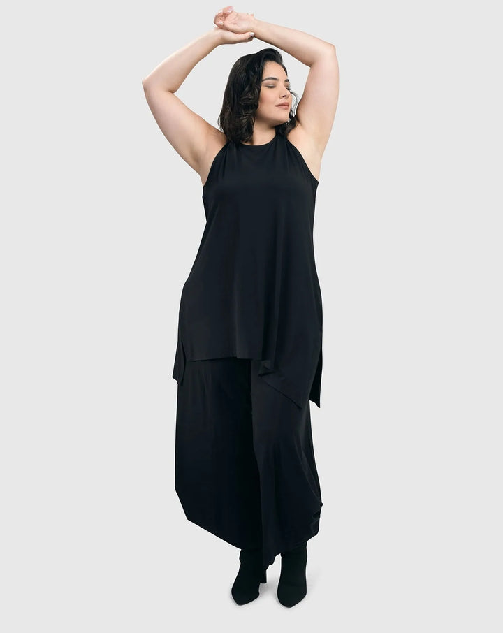 Essential Sleeveless Tunic Top, Black