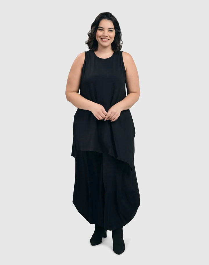Essential Sleeveless Tunic Top, Black