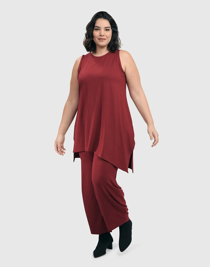 Essential Sleeveless Tunic Top, Plum