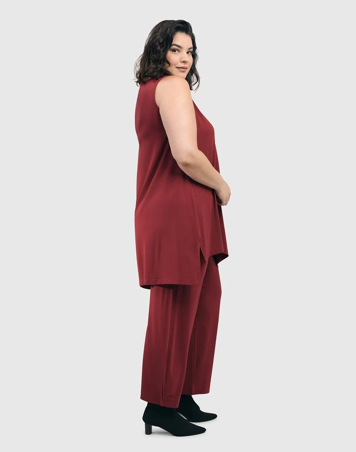 Essential Sleeveless Tunic Top, Plum