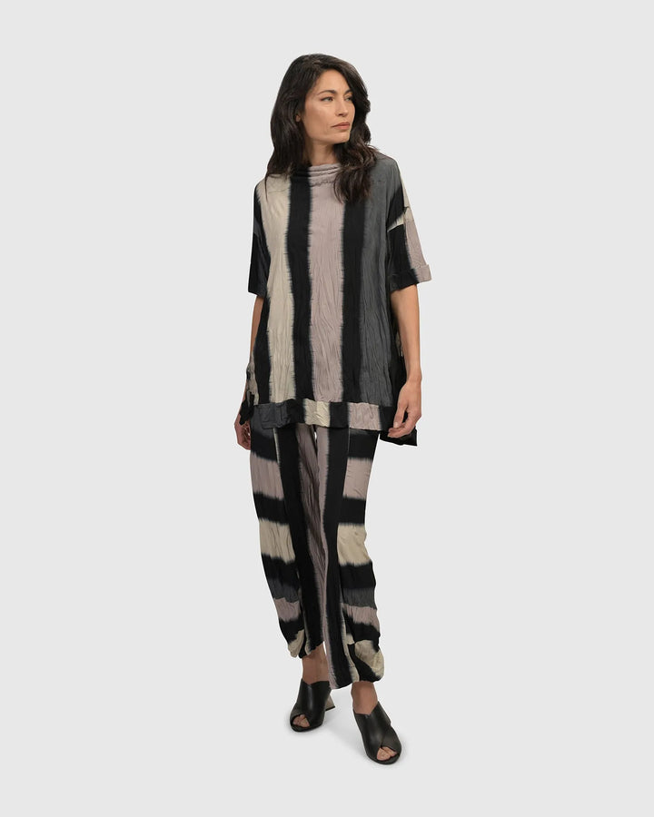 Jess Crinkle Punto Pants, Stripe