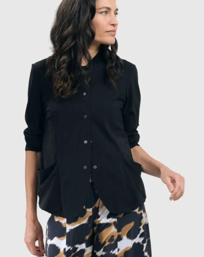 Tekbika Relaxed Shirt Jacket, Black