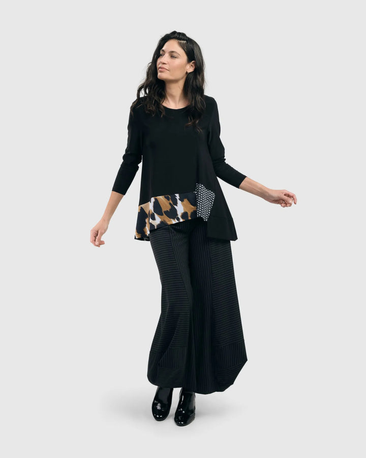 Tekbika Pinstripe Punto Pants, Black