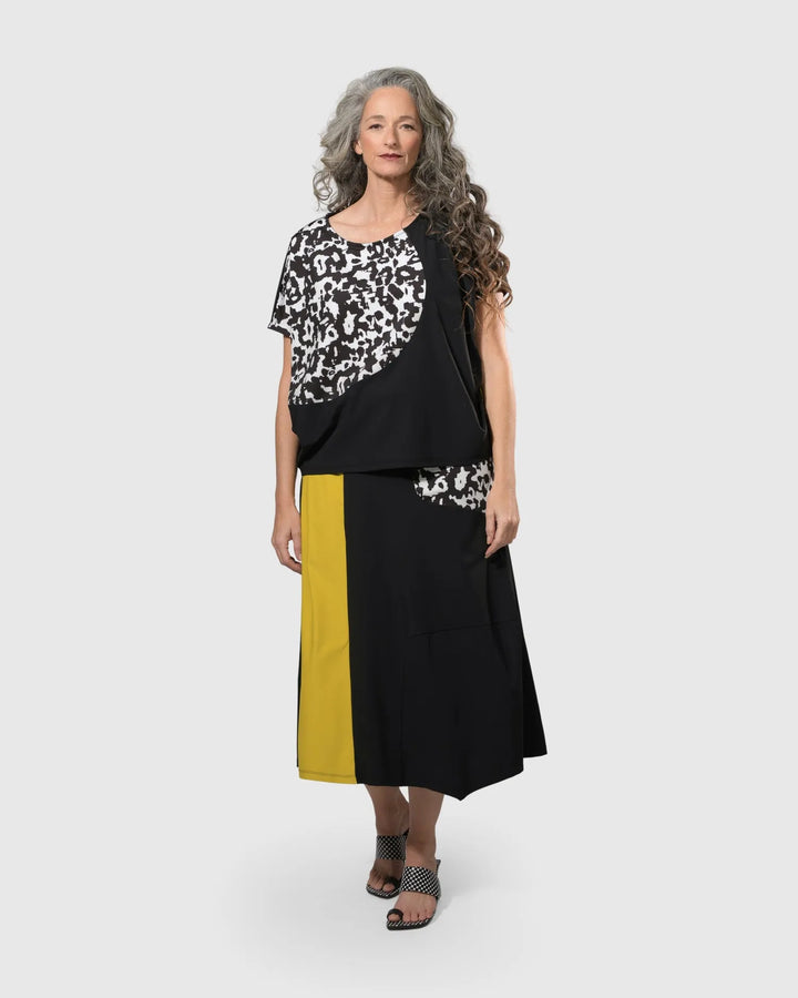 Tekbika Swing Maxi Skirt, Yellow/print