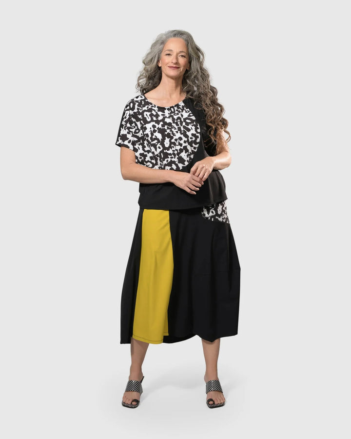 Tekbika Swing Maxi Skirt, Yellow/print