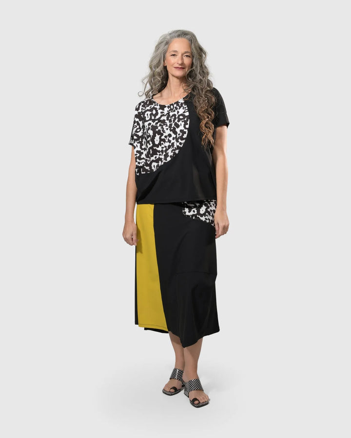 Tekbika Swing Maxi Skirt, Yellow/print