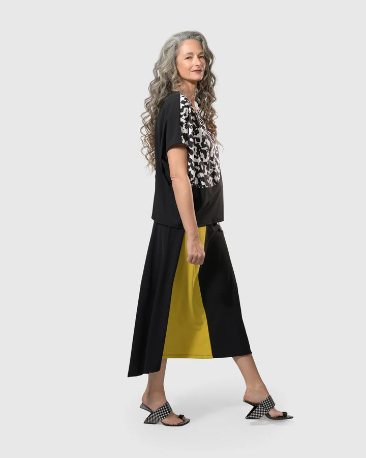 Tekbika Swing Maxi Skirt, Yellow/print