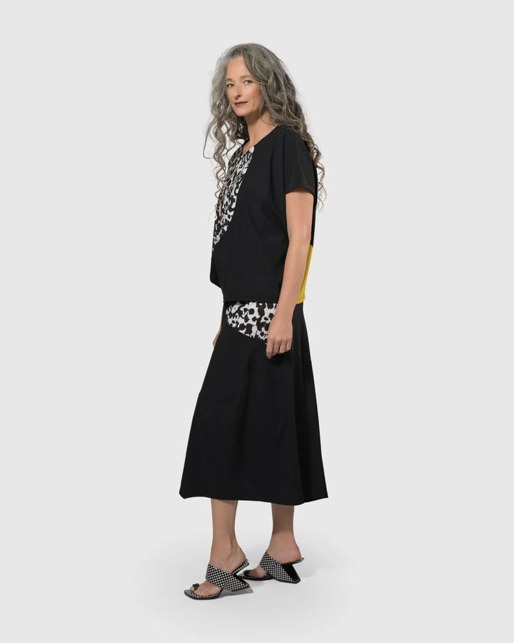 Tekbika Swing Maxi Skirt, Yellow/print