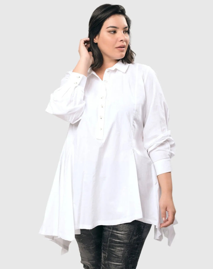 Urban Angle Tunic Top, White