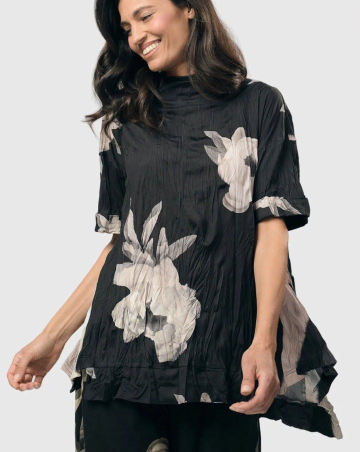 Chase Crinkle Trapeze Top, Rose/stripe