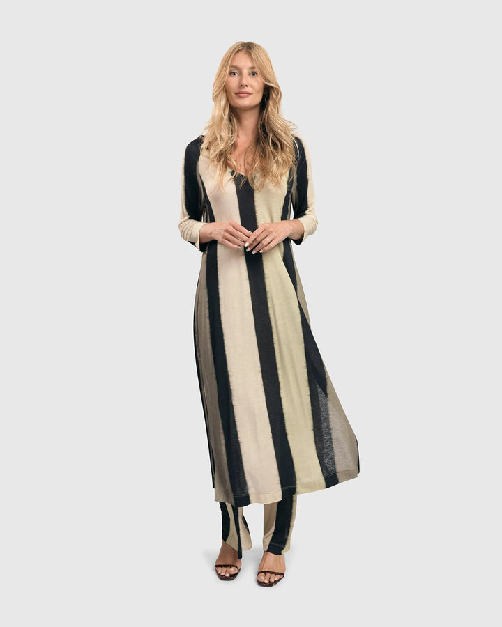 Get In Line Caftan Tunic Top, Stripes