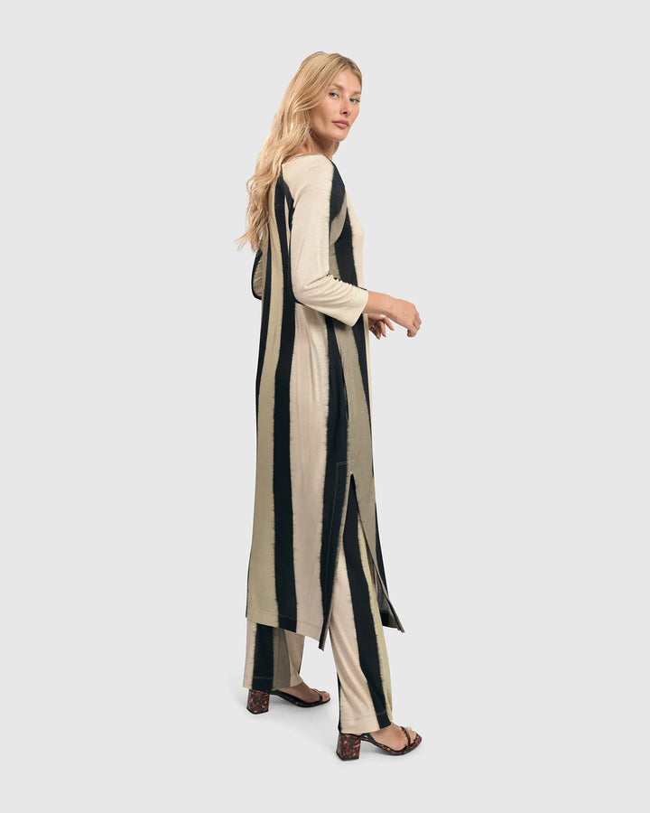 Get In Line Caftan Tunic Top, Stripes