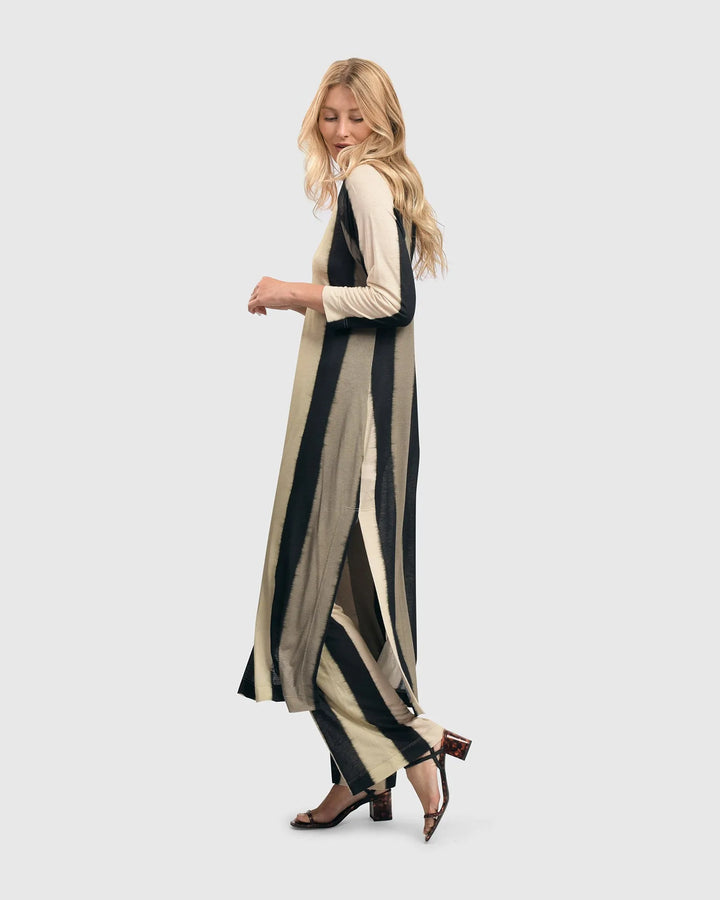 Get In Line Caftan Tunic Top, Stripes