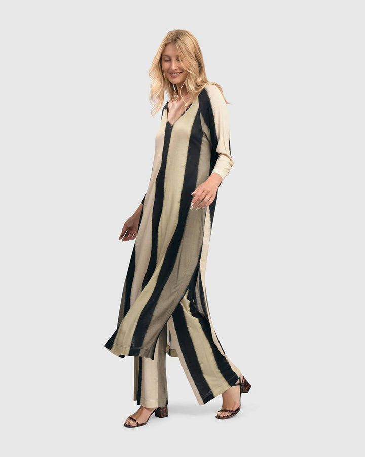 Get In Line Caftan Tunic Top, Stripes