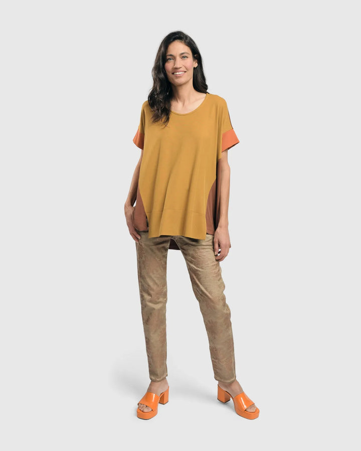 Floral Iconic Stretch Jeans, Gold Wash
