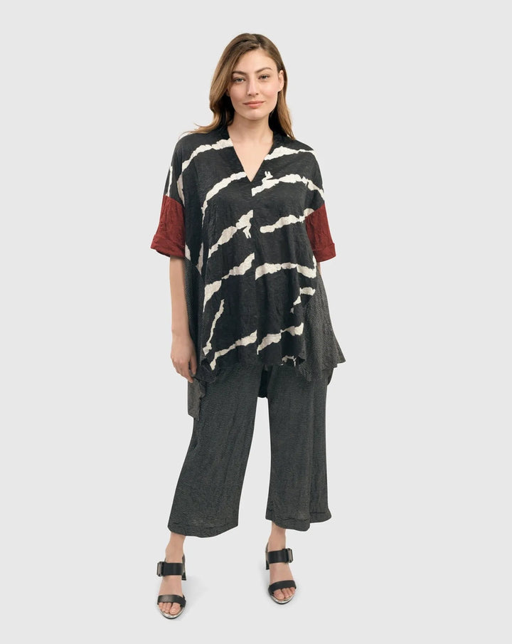 Kat Crinkle Trapeze Top, Red