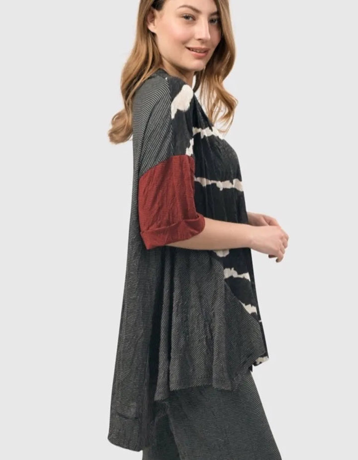 Kat Crinkle Trapeze Top, Red