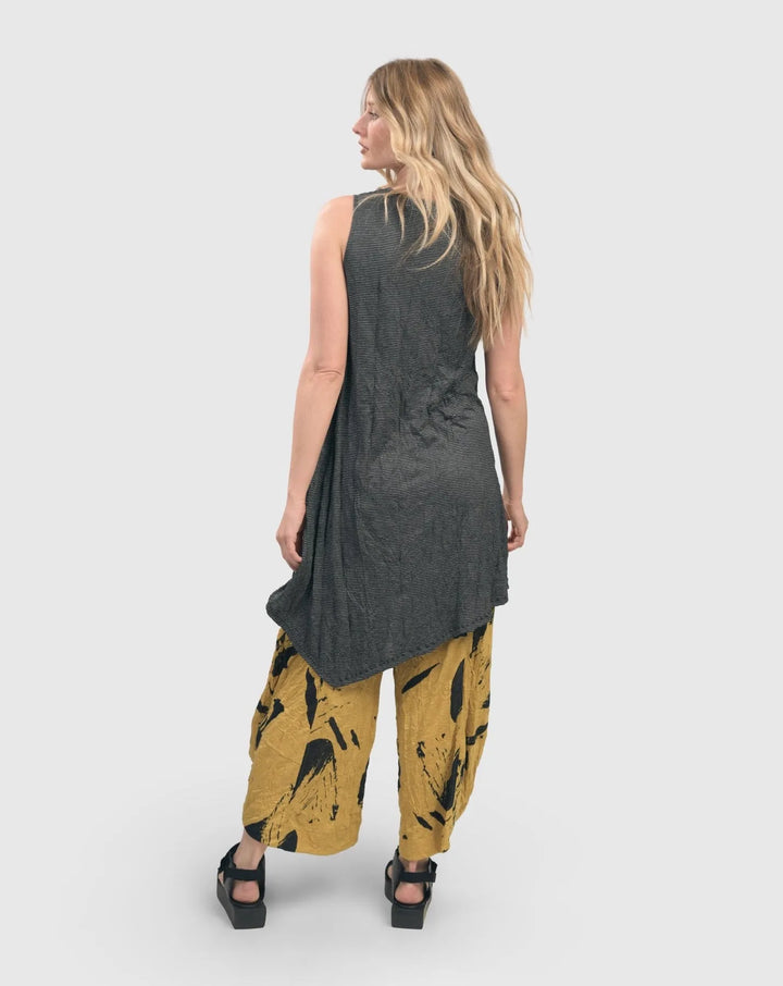 Kia Crinkle Tunic Top, Yellow