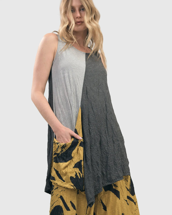 Kia Crinkle Tunic Top, Yellow