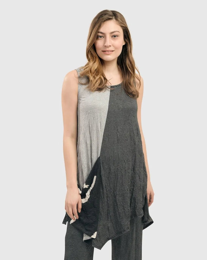 Kia Crinkle Tunic Top, Stripe