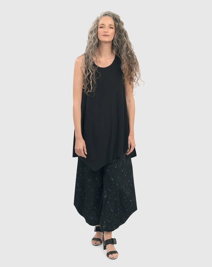 Essential Asymmetrical Tunic Tank Top, Black