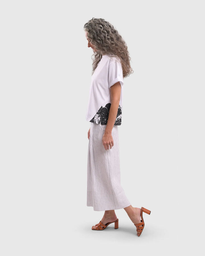 Linea Palazzo Crop Pants, White