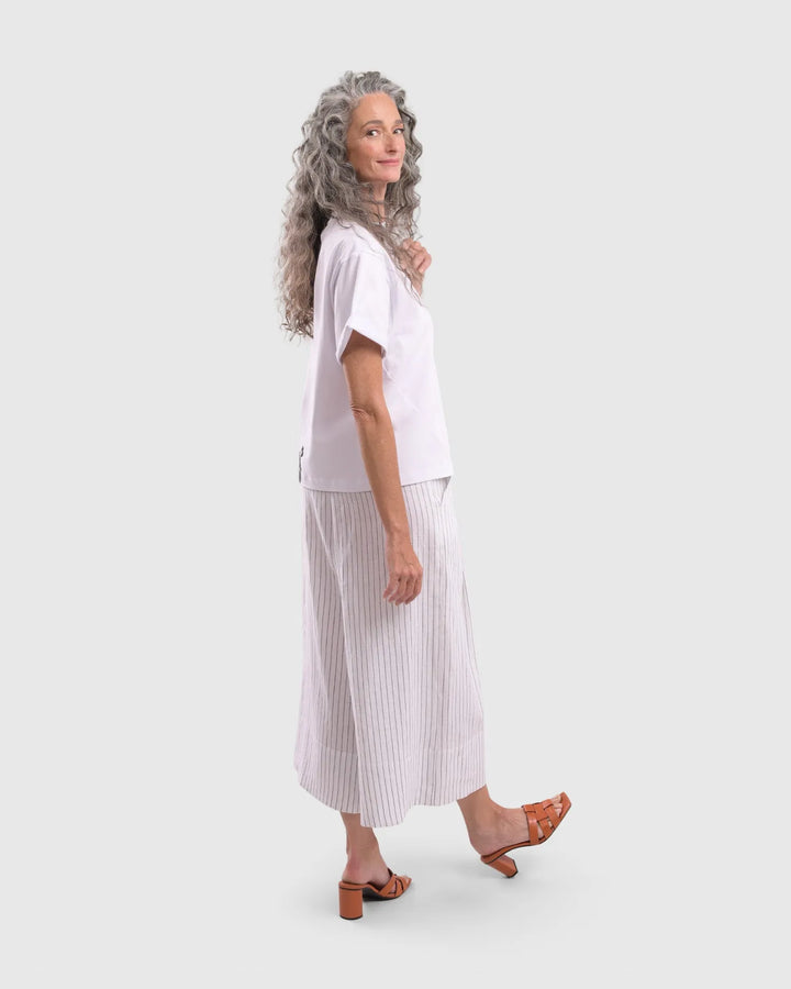 Linea Palazzo Crop Pants, White
