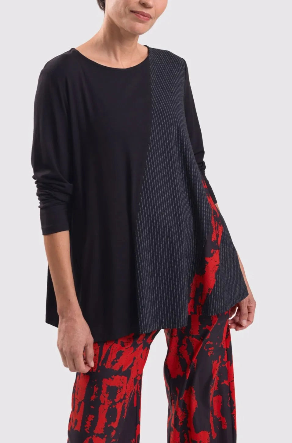 red & black tekbika graffiti flow pants for Women Over 50