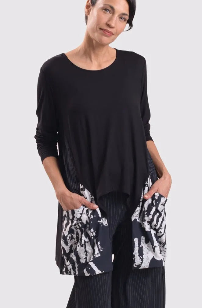 black tekbika pocket top