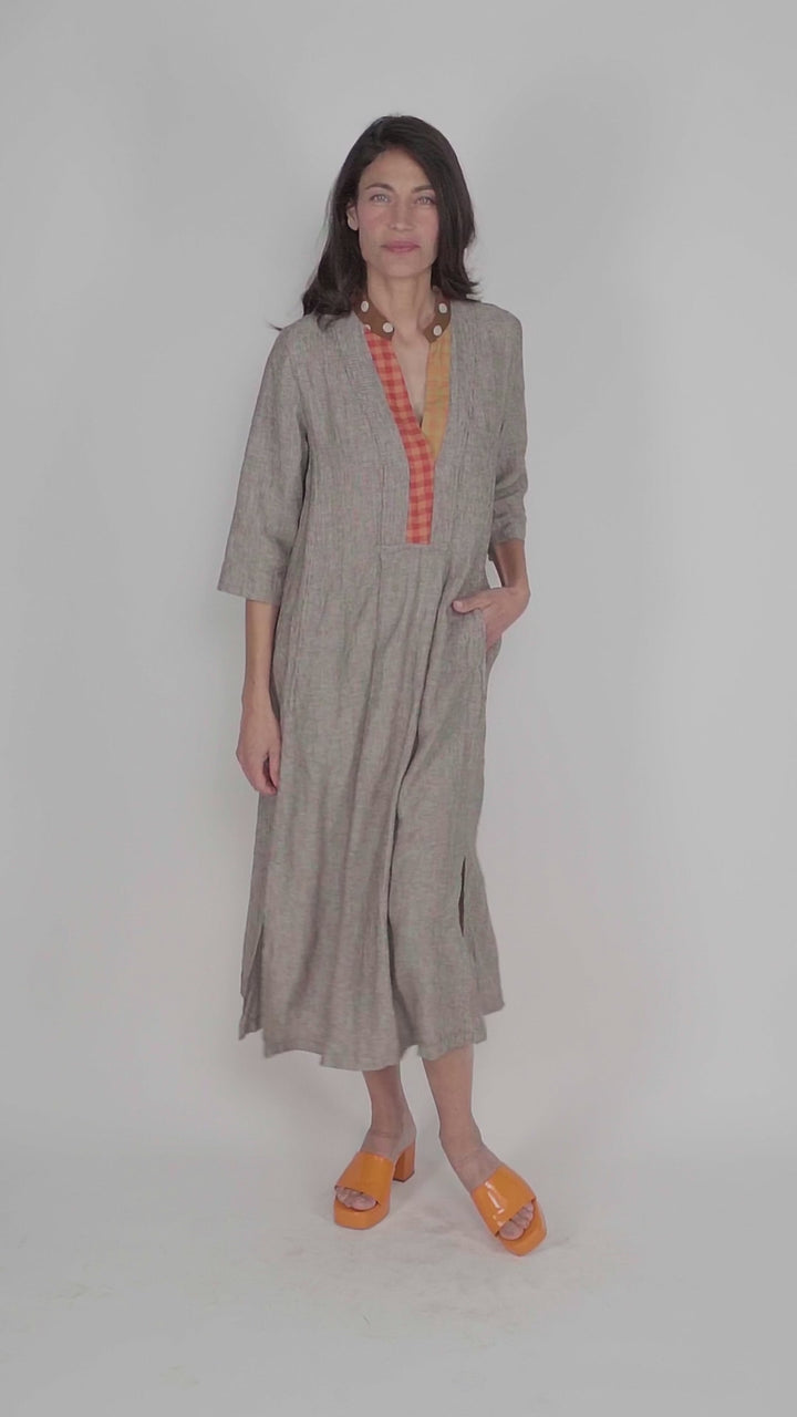 Cool Breeze Linen Maxi Dress, Ecru