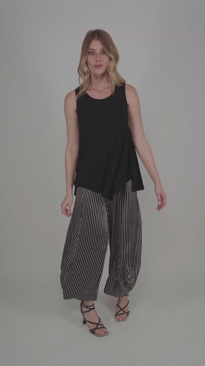 Essential Asymmetrical Tank Top, Black