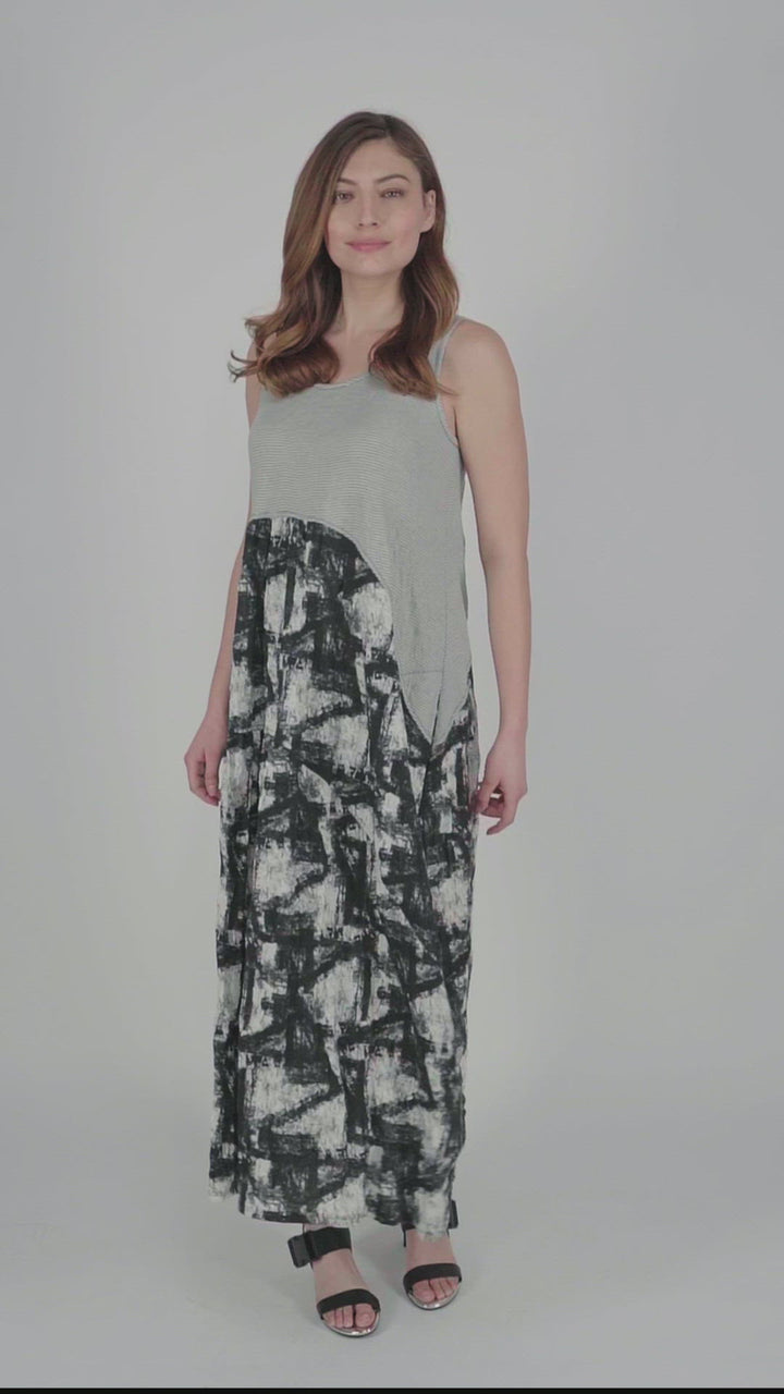 Marble Crinkle Tank Dress for older women