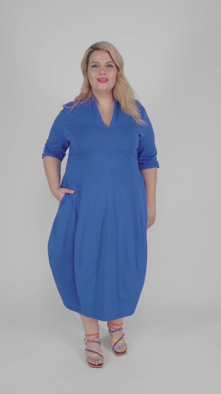 Carla Cocoon Midi Dress, Cobalt