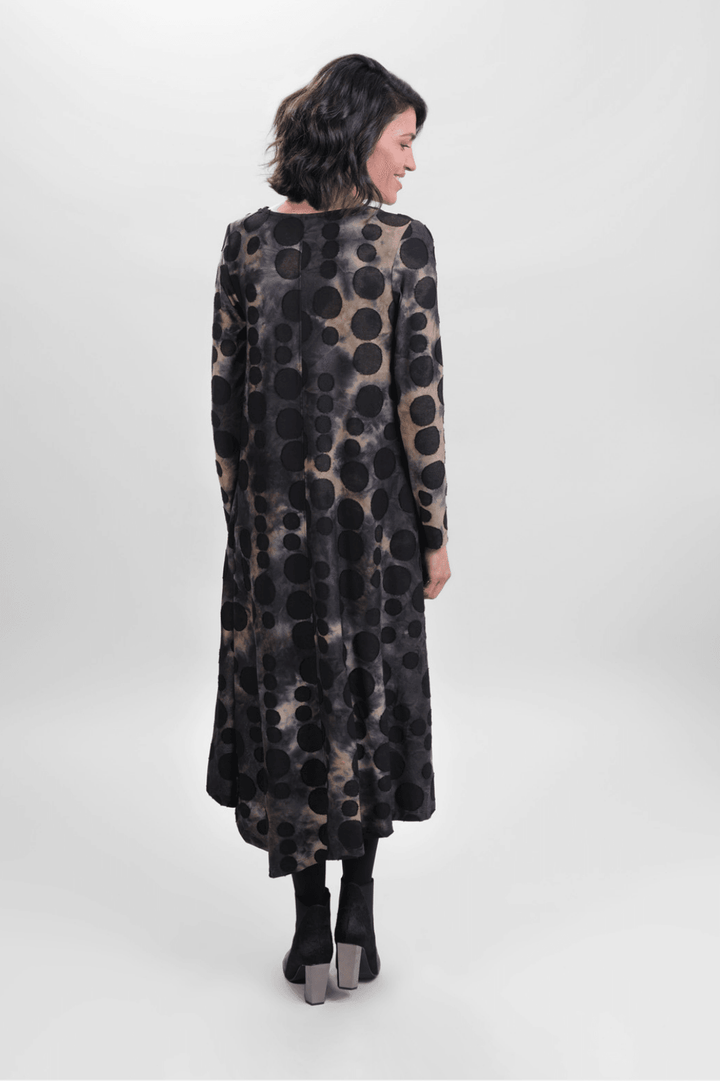 Echo Asymmetry Dress, Coffee - Alembika Designer Women's Clothing