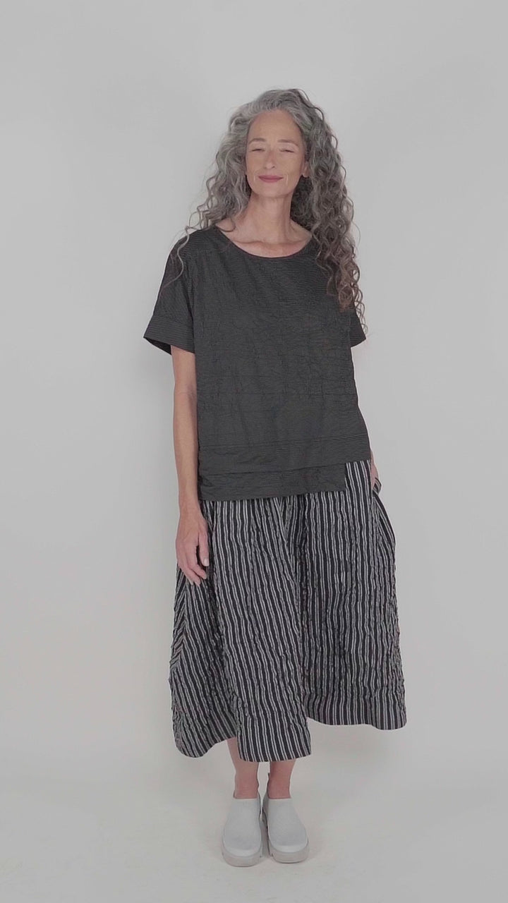 Urban Pinstripe Crinkle Maxi Dress, Silver/black