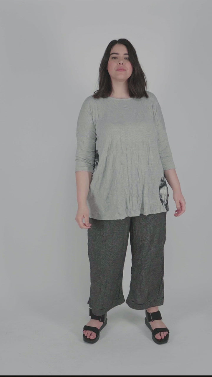 Black Crinkle Pants for older women