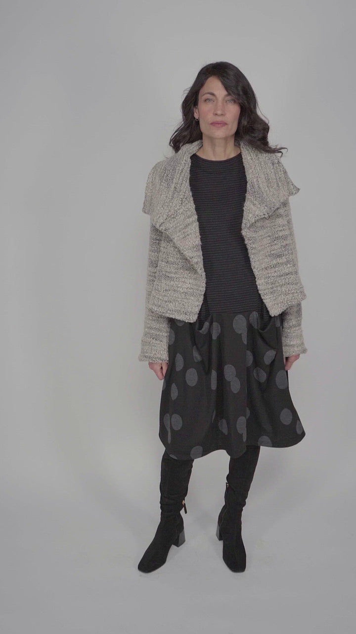 Cozy Crop Bouclé Jacket, Smoke/cream
