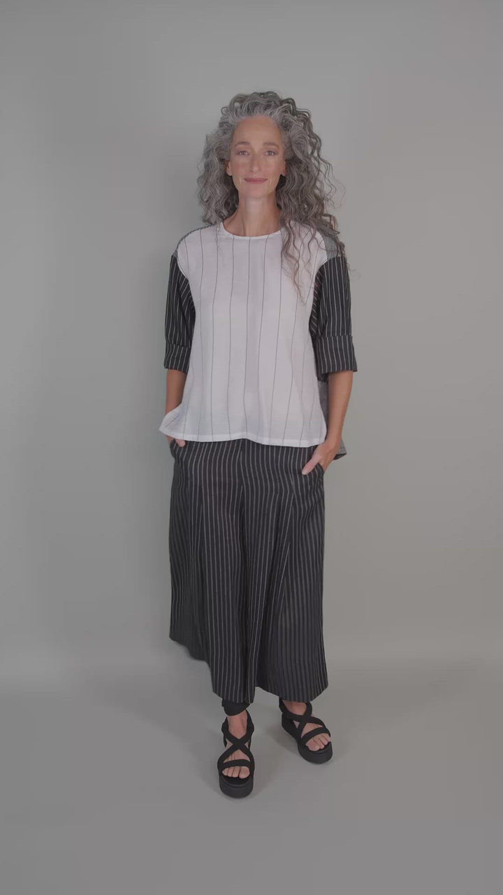 Linea Palazzo Crop Pants, Black