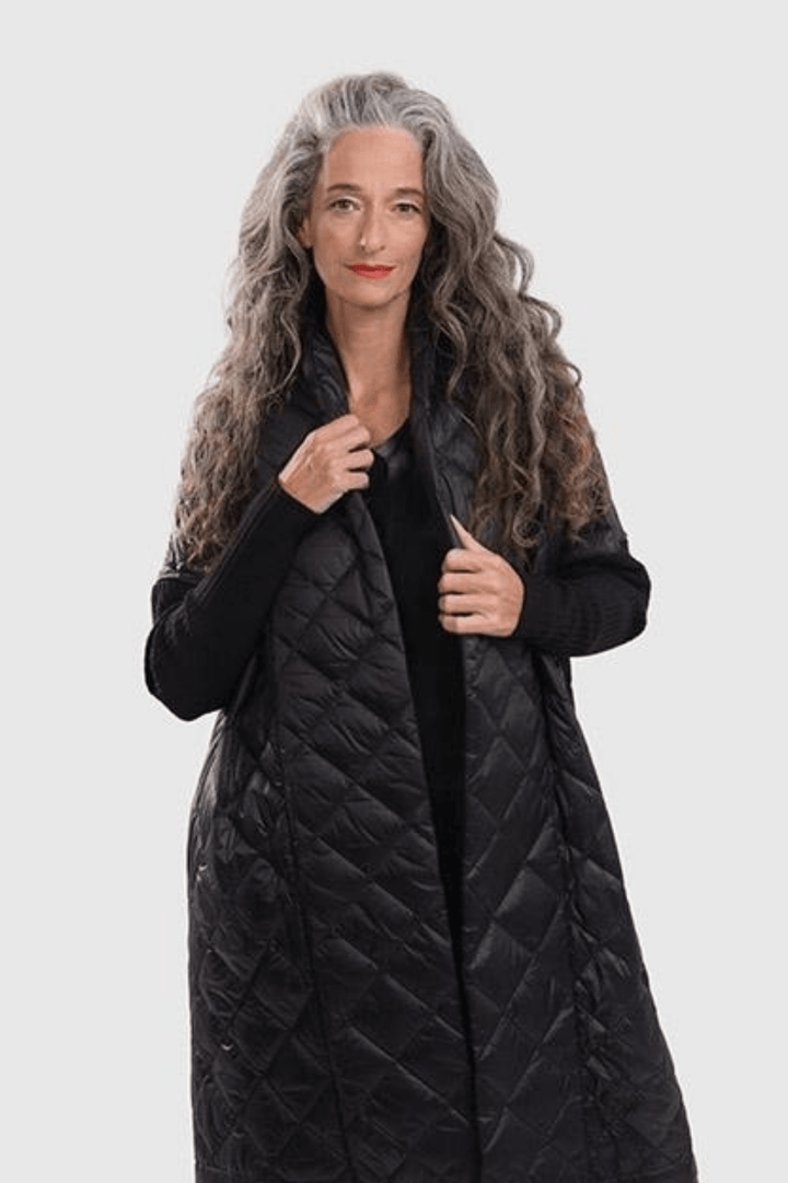 Ether Clutch Coat, Black - Alembika Designer Women's Clothing