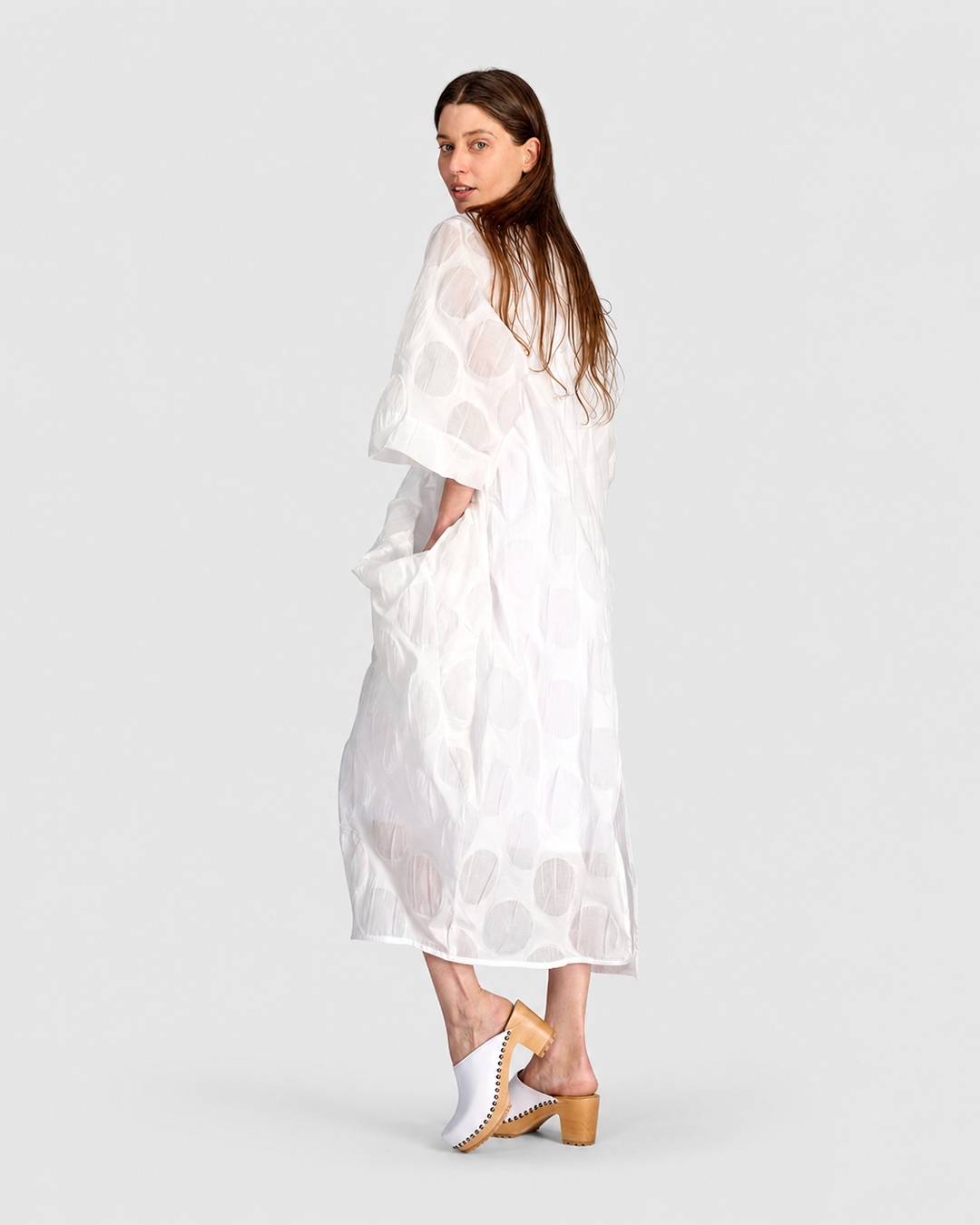 Lucent Oversized Dress, Sheer White